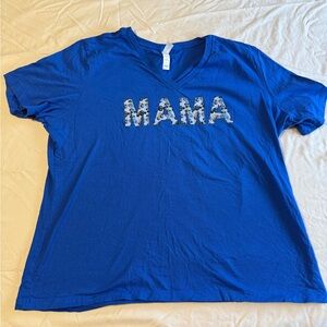 Bella Canvas Blue Metallic Print Short Sleeve Tee